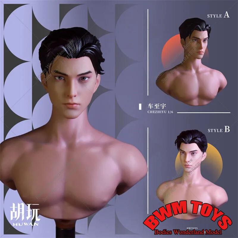 In Stock HW TOYS 1/6 Scale Korea Star Fashionable Handsome Che Zhi Yu Male Head Sculpture Model for 12inch Action Figure Body