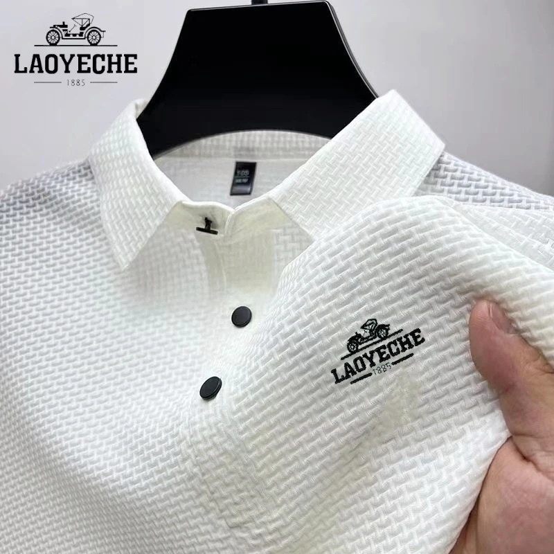 Verão nova camiseta masculina de manga curta legal e respirável camisa polo negócios casual suor-absorvente topo