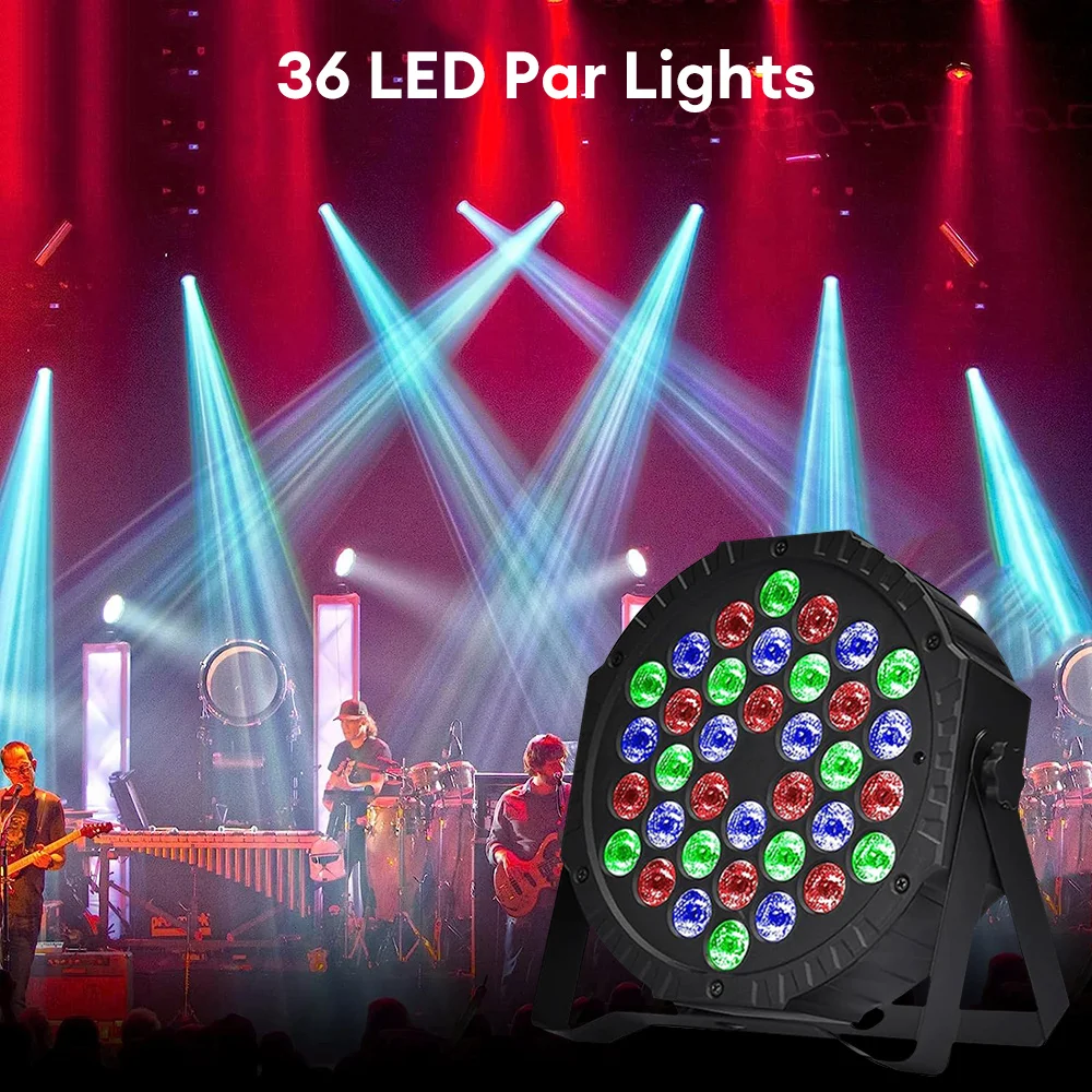 36 LED Stage Light 9 Lighting Modes Colorful DJ Disco Party Wedding Holiday Bar Club Decoration Show Sound Activated Lamp