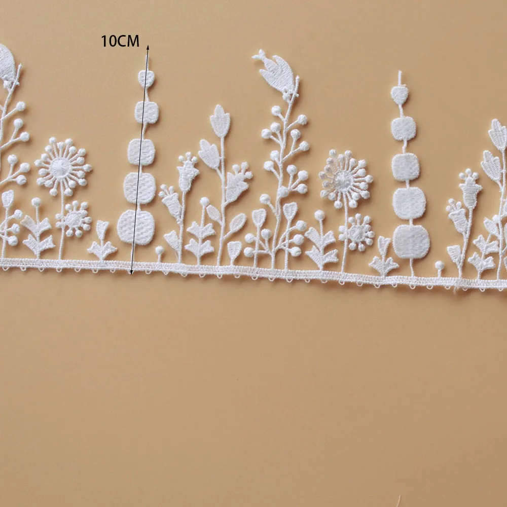 1Yard Embroidery Lace Fabric Trim DIY Clothing Bags Curtain Accessories Tassels Lace for Packing Sewing Repair