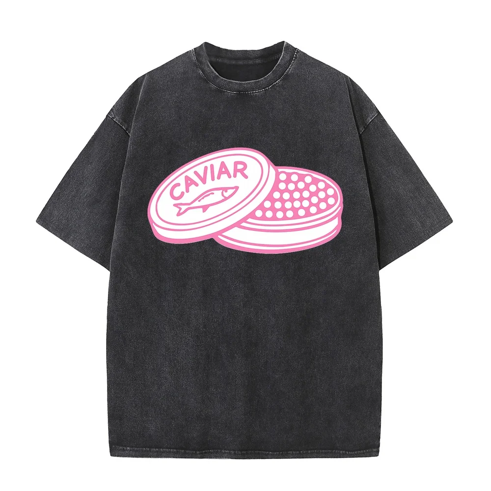 New Caviar Printing Adult T-Shirt Men Short Sleeve Tee Tops Y2k Clothes Casual Outfit Cotton Graphic T Shirt Summer Oversize