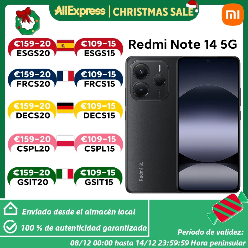 Xiaomi Redmi Note 14 5G Version Européenne 8+256GB Dimensity 7025-Ultra AMOLED Écran 6,67 Xiaomi Redmi Note 14 5G Version Européenne 8+256GB Dimensity 7025-Ultra AMOLED Écran 6,67