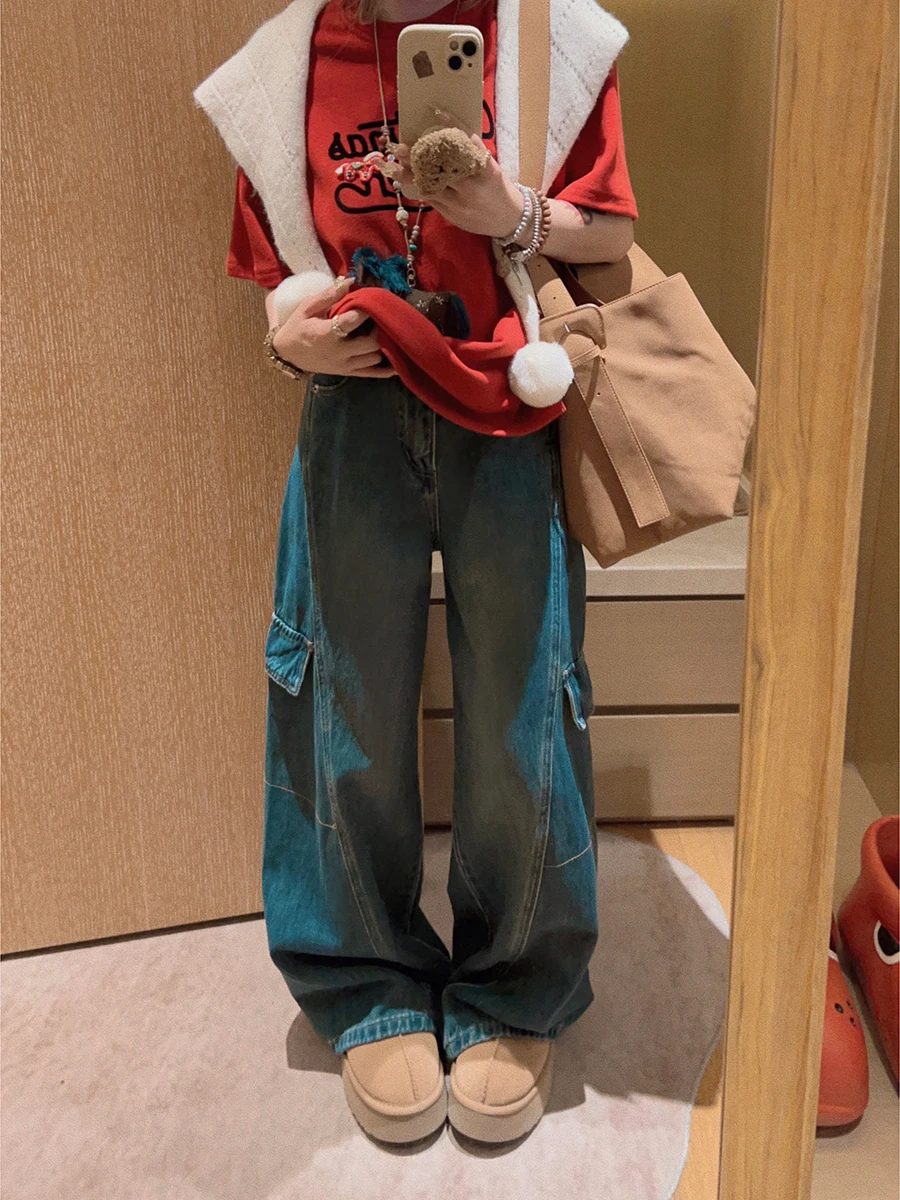 

Yukiss Slim Fit Workwear Jeans l Waist Hip Ratio Control Wide Leg Sle Women's Denim Pants Straight Cut Micro Stretch