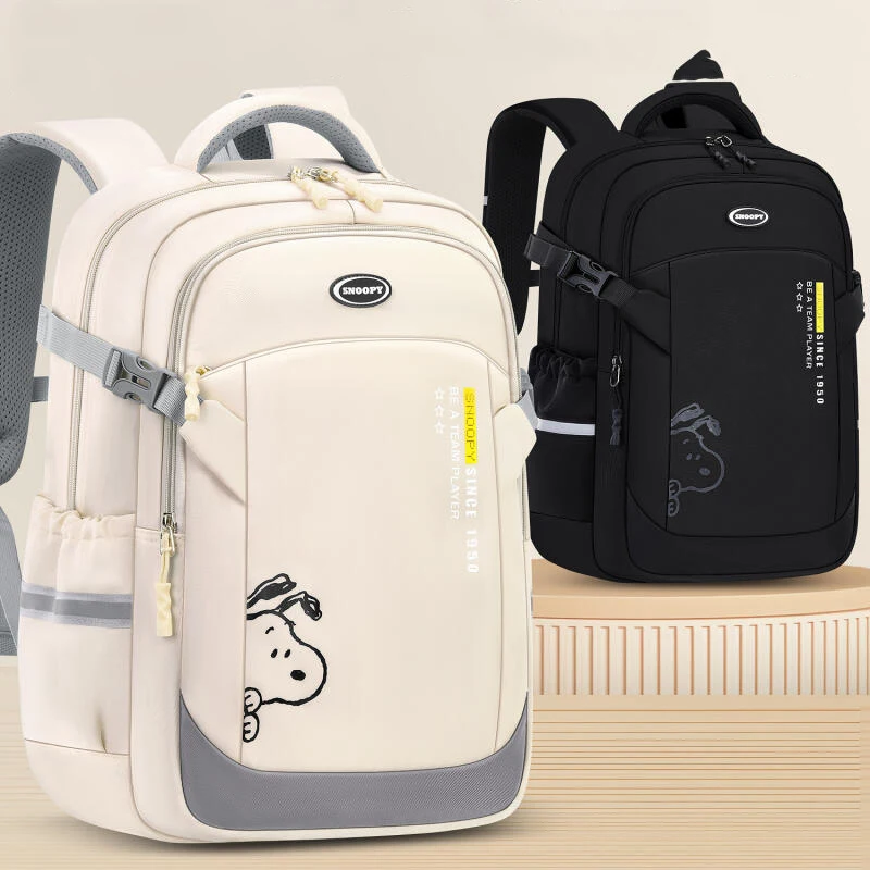 Kawaii Snoopy Student Backpack Spine Protection Lightweight Large Capacity Laptop Rucksack School Daily Travel Shoulder Bag Gift