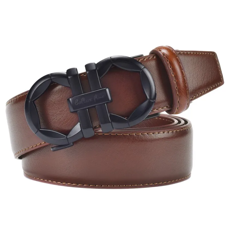 Men's Ratchet Belt with Automatic Buckle Casual Golf Formal Pants Shirt, Adjustable Fit, Comfortable and Easy to Use Width 35mm