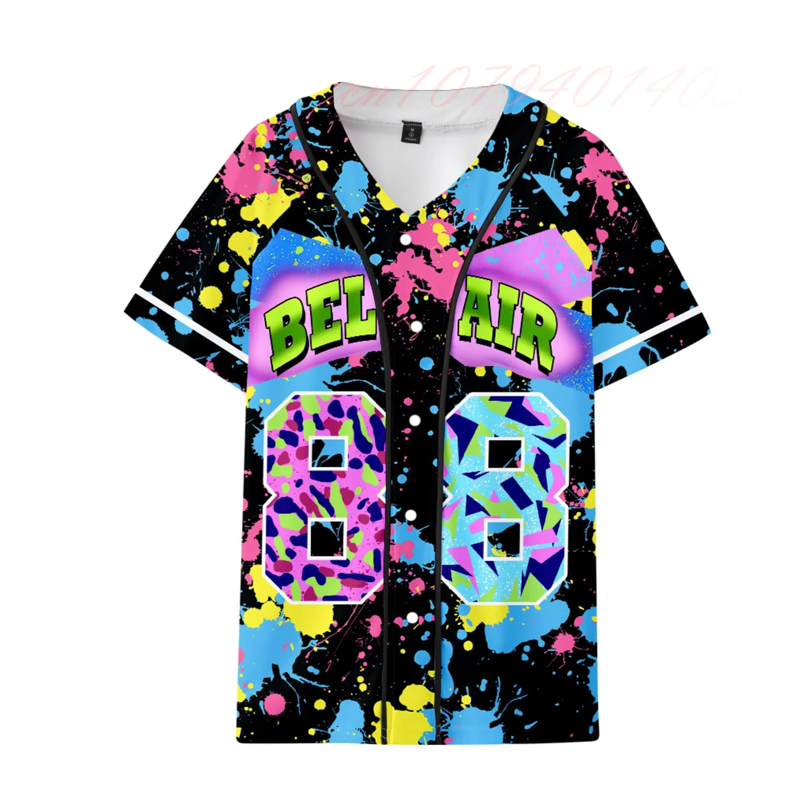 New Arrivals 90s Outfit for Men Bel Air 88 Baseball Jersey Urban Theme School Party Hip Hop Fashion Blouses for Clubs and Pubs