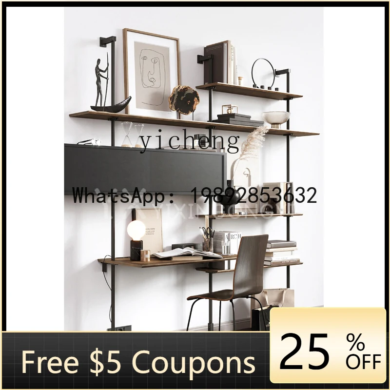 

AB wrought iron wall storage wall hanging storage rack bedroom multi-layer background wall decorative rack simple bookcase