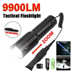 New Strong Light Tactical Flashlight Long-range Zoom 18650 Rechargeable High-power Outdoor White Laser Torch Riding Hunting