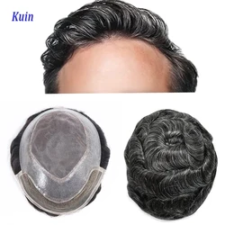 Soft French Lace Front Hairpiece For Men 100% Remy Human Hair Replacement Systems Natural Color 8x10 Male Hair Prosthesis