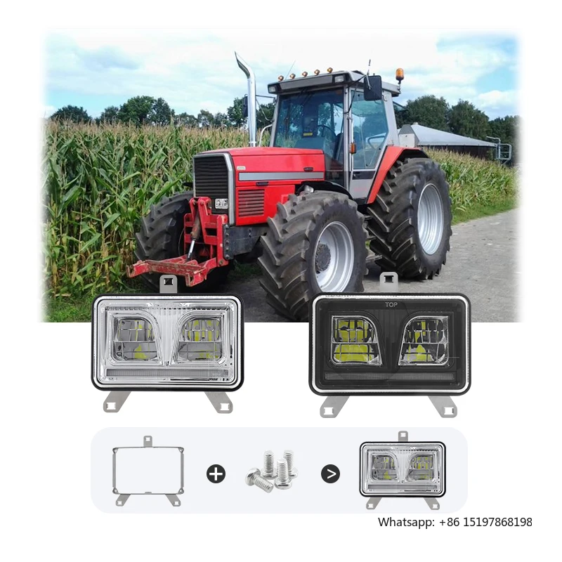 

Emark 4x6 Inch LED Headlight for Ma-ssey Ferguson 240 263 3060 340 3680 6140 High Low Beam Tractor Headlamp