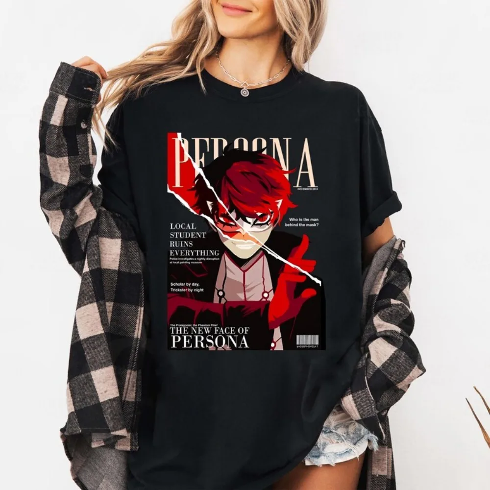 

Persona 5 Joker Graphic Tee Anime Game Phantom Thief Fashion Streetwear O-neck Short-sleeve Cotton Unisex Tops