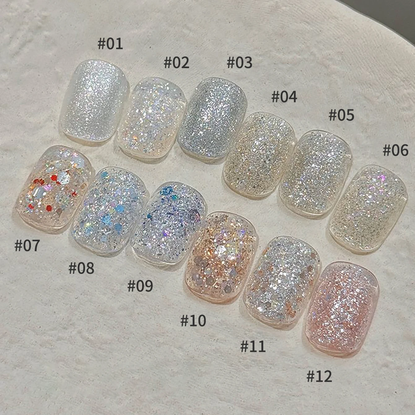 MIANEL 10ML White Nails Star Series Glitter Gel Nail Polish 2026 Flash Platinum Sequins Nails New Year Brown Nails 1-12pcs