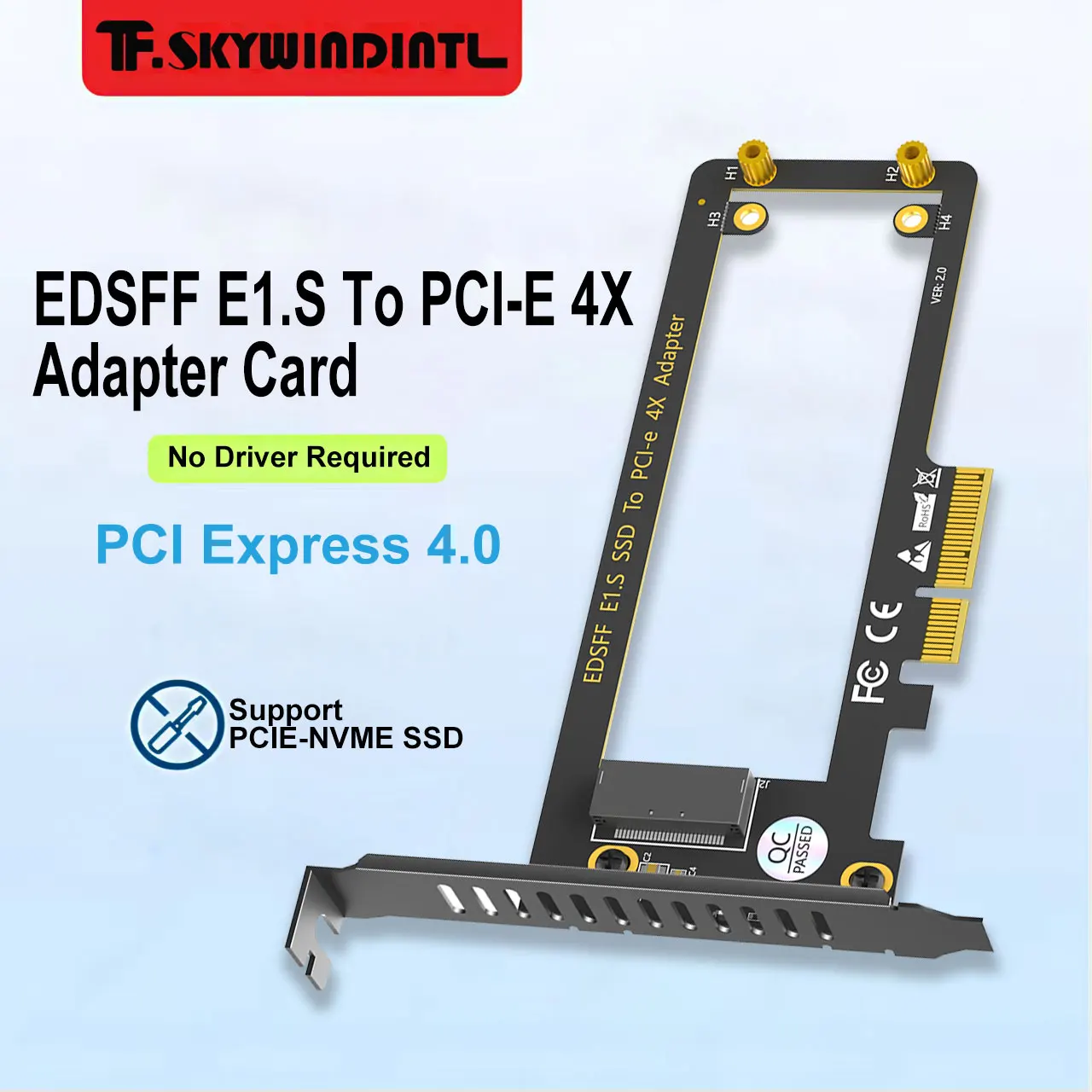 

EDSFF E1. S to PCIe 4X Adapter Card Suitable For 9.5MM 15MM 25MM With Heatsink PM9A3 PM9D3 P5801X Carrier Adapter