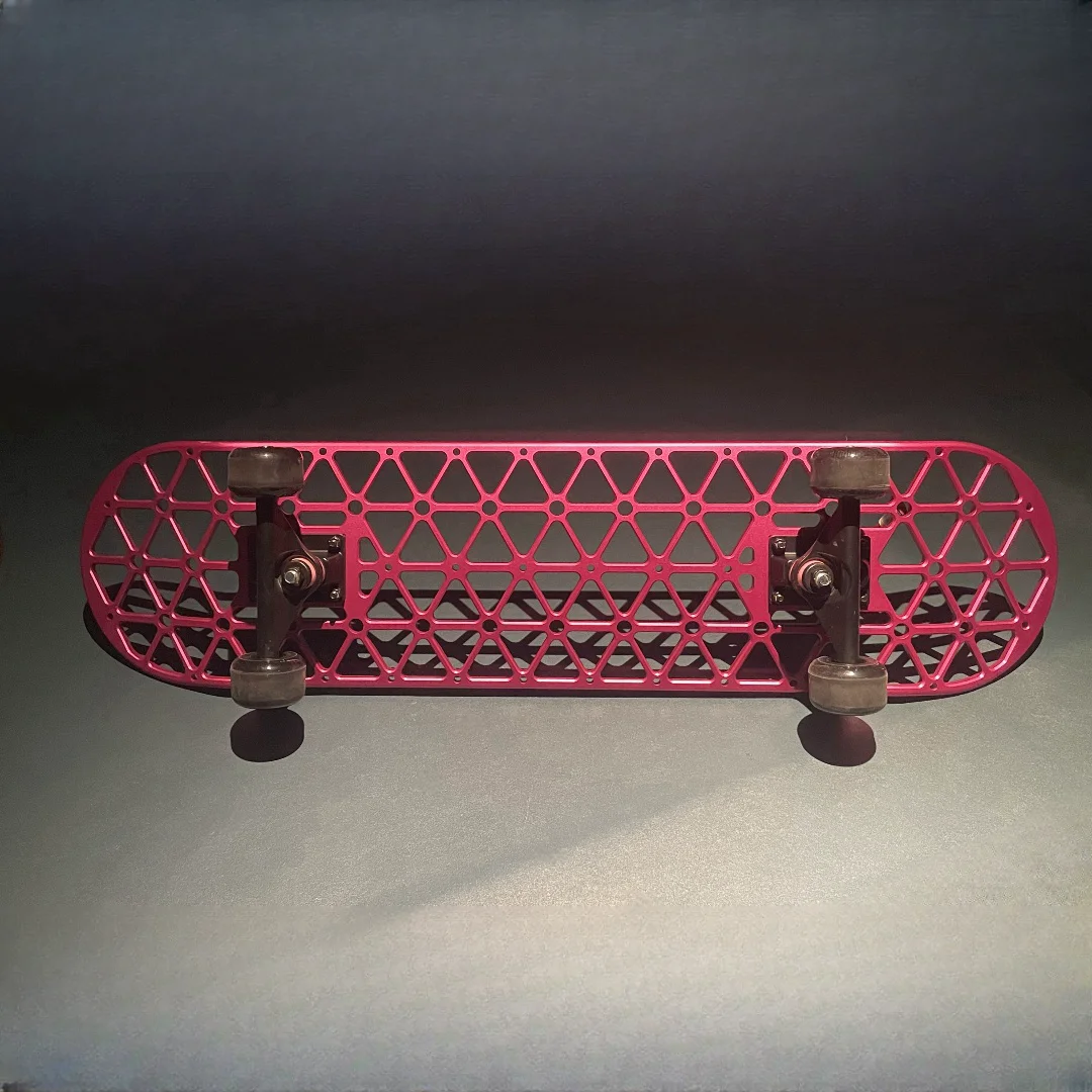 Pro Custom High Quality Isogrid Aluminum Alloy Skateboard Decks CNC Machined Steel Plastic Adult Longboard Deck Stainless Steel
