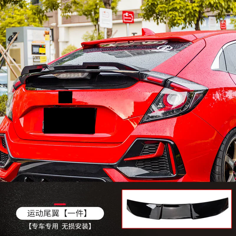 Gloss Black Tail Wing for Honda Civic 10th hatchback 2021 modified new style Rear spoiler Body kit Car Accessories