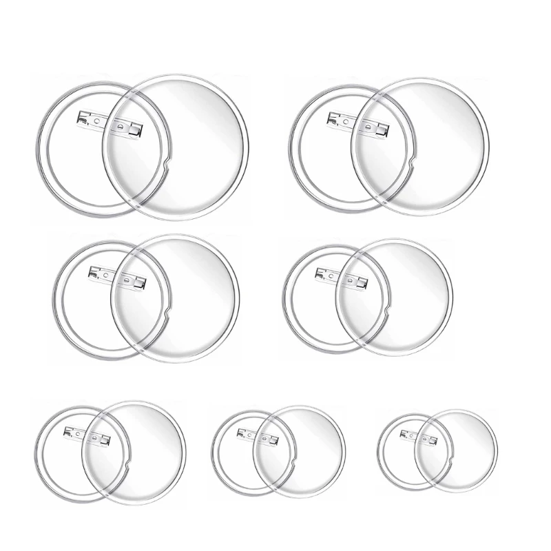 Clear Acrylic Badge Button Blanks for DIY Sewing and Badges