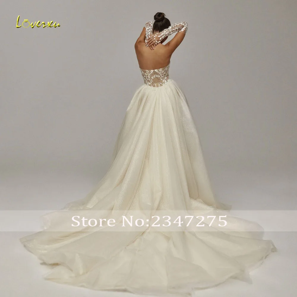 Loverxu Mermaid Sexy Wedding Dresses Strapless Vestido De Novia Lace Embroidery Detachable Train Vintage Custom Made Bridal Gown
