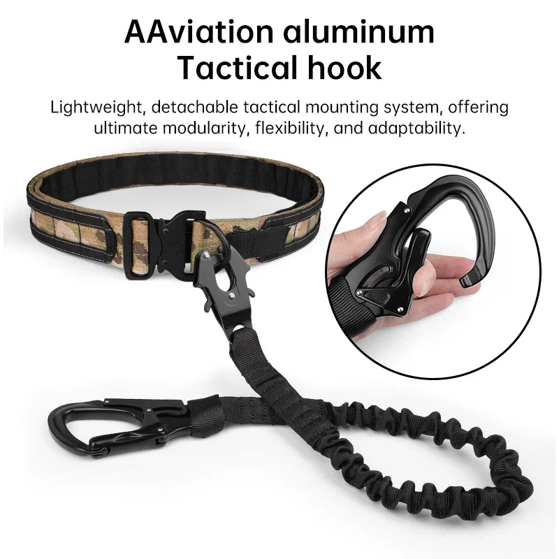 Tactical lanyard elastic safety belt fast elastic safety rope climbing buckle hanging safety rope double-headed hanging buckle