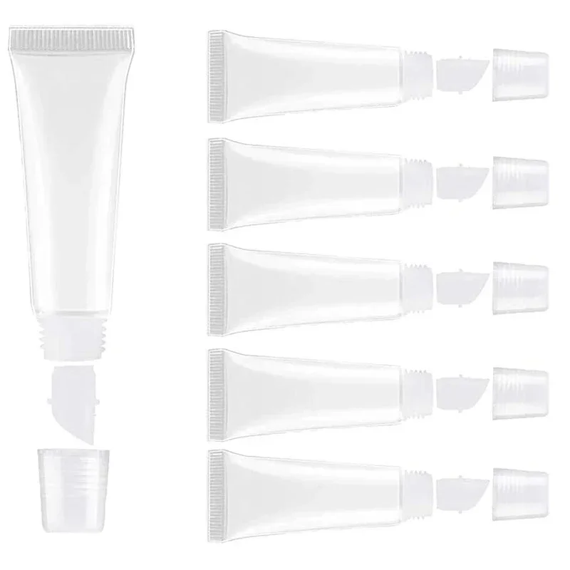 100 Uds 5ml/8ml/10ml/15ml Mini tubos vacíos de bálsamo labial botella tubo dispensador recargable DIY brillo de labios contenedores de muestra cosmética