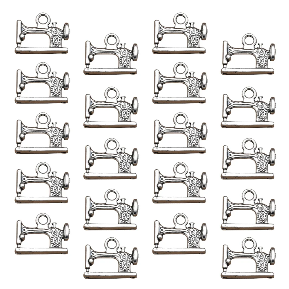 20pcs Alloy Carving Sewing Machine Pendants Charms DIY Jewelry Making Accessory for Necklace Bracelet ( Silver)