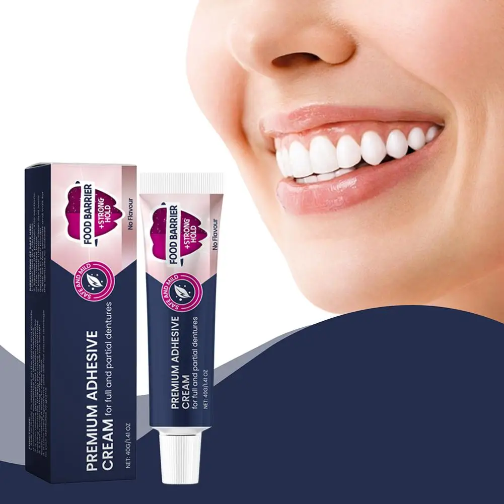 Adhesivo adhesivo para dentadura, 40g, para fijación de dentadura postiza, para la salud dental X6X7