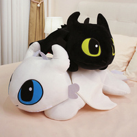 40cm Lying prone Dragon Toothless Plush Pillow Cute Cartoon Dragon Stuffed Cushion Soft Stuffed Pillow Kids Birthday Gift