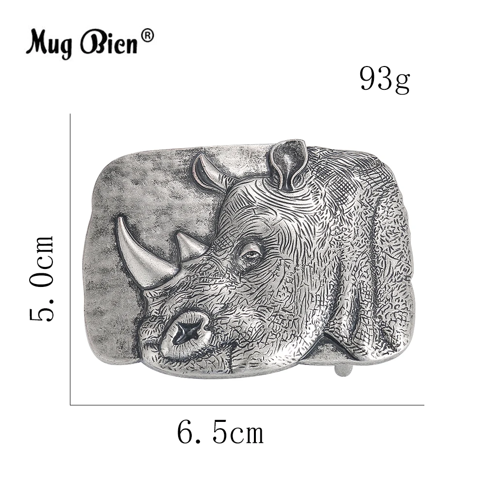 3D Heavy Metal Rhinoceros Western Belt Buckle Fierce Animal Waistband Buckle Handmade Belt Components Men\'s Jeans Accessory Gift