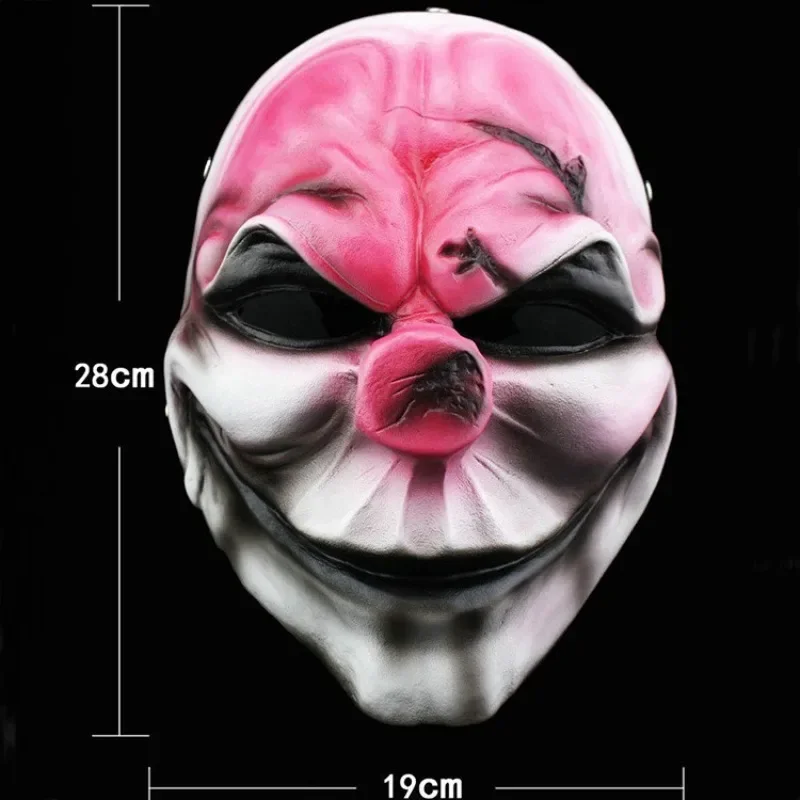 

Smile Red Clown Mask Predators Payday 2 Red Forehead Mask Cosplay Harvest Day 2 Halloween Makeup Ball Masque Collector's Edition