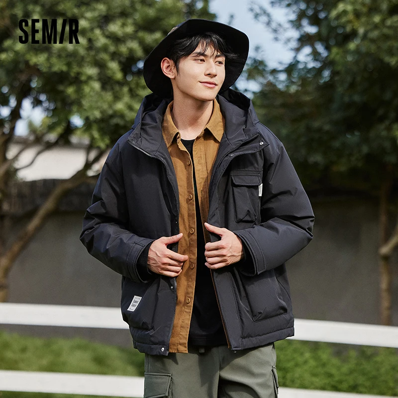 Semir Cotton Jacket Men 2023 Winter New Daily Simple pendolarismo Workwear Style comoda giacca calda in cotone sciolto