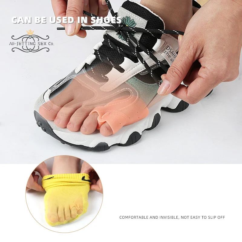 1Pair Adjustable Hammer Toes Separator Gel Silicone Foot Care Tools Thumb Bunion Corrector Hallux Valgus Protector