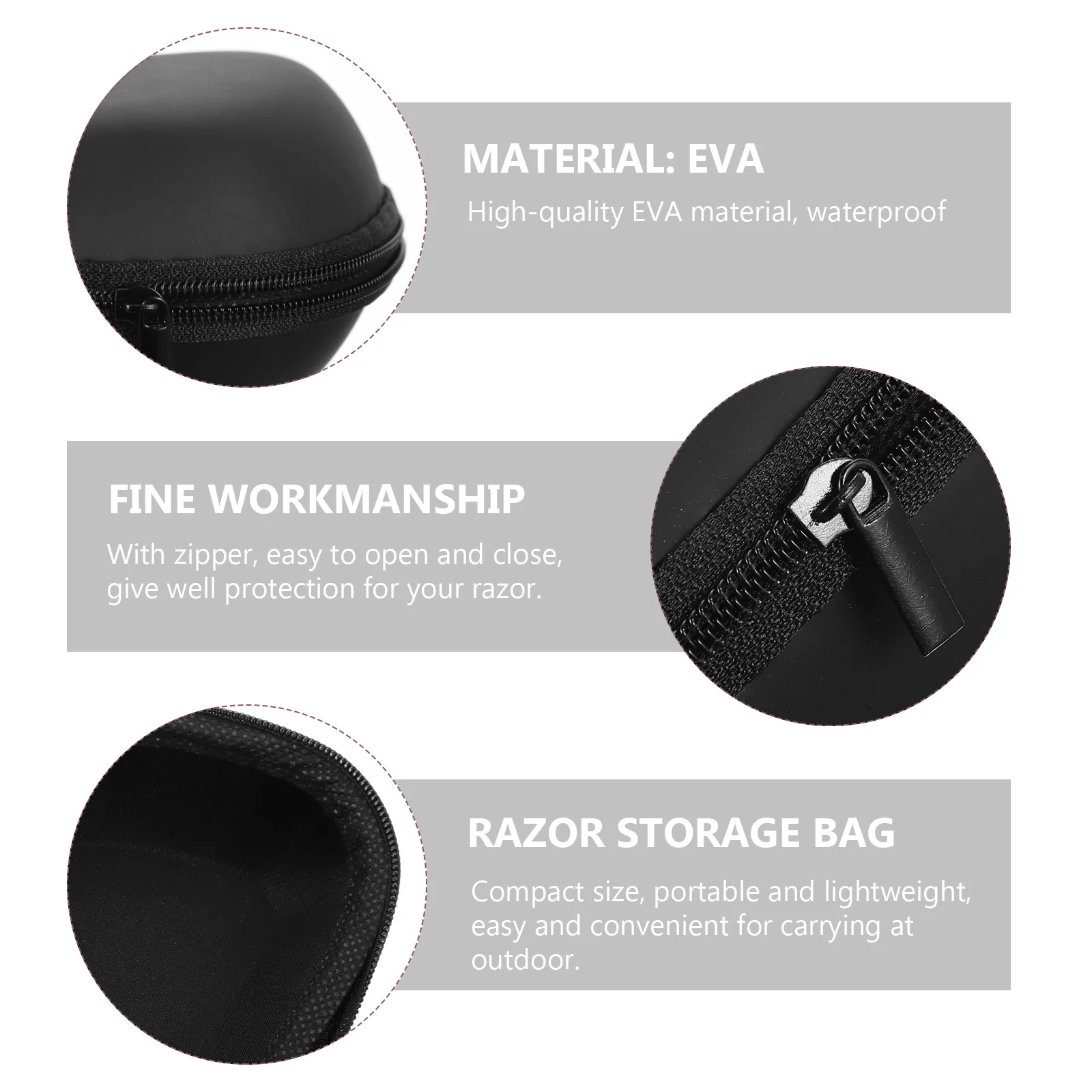 

Case Shockproof Waterproof Portable Travel Shockproof Razor Bag Pouch For Razor Storage Eva Hard Cover Zipper Dust-Proof