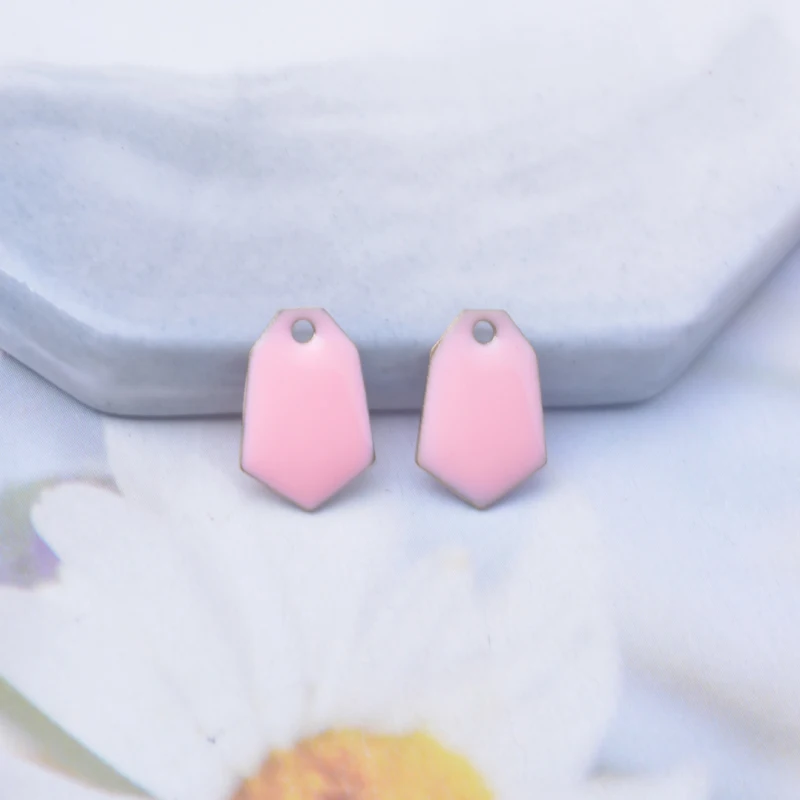 30 Stück Kupfer-Geometrie-Anhänger mit Tropfen-Emaille, beidseitig emailliert, für DIY-Schmuck- und Ohrringherstellung – Detail 10