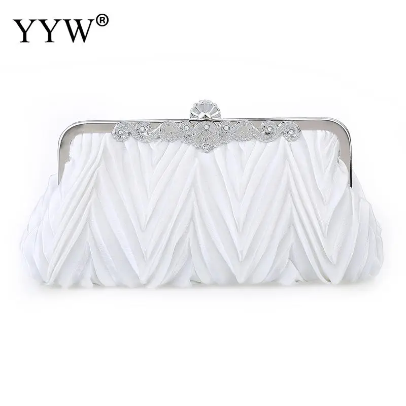 Luxury Satin Elegant Clutch Bag With Chain Shoulder Bags Wedding Solid Envelope Pouch Ladies Party Banquet Clutches Purse