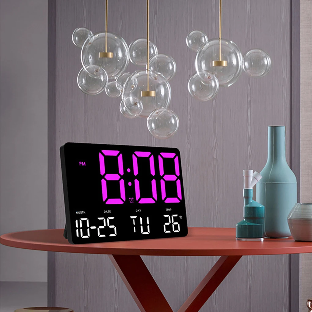 ABS Living Room Clock Dual Purpose Display With Calendar And Weather Info Multifunctional Display Screen Has Wide Range