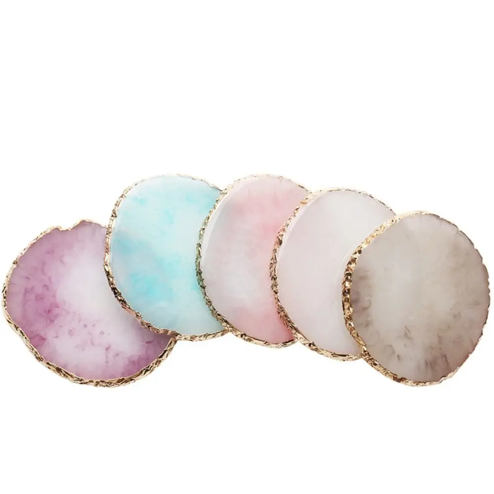 Round Nail Art Palette Professional DIY Gel Polish Palette Lightweight Golden Edges Mixing Color Drawing Pallet Girl