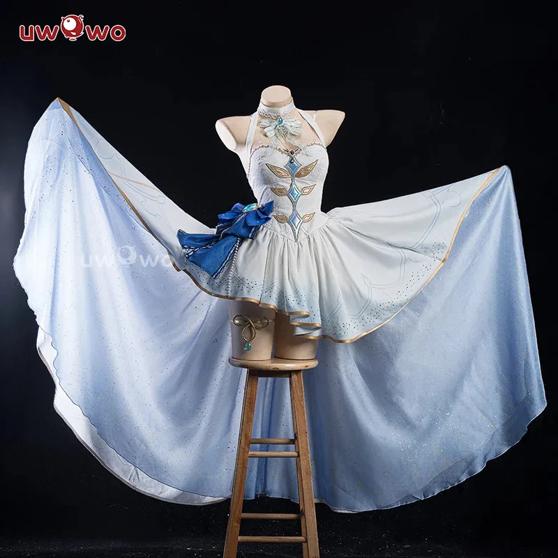 EN STOCK UWOWO Genshin Impact exclusivo Fanart Focalors vestido disfraz Cosplay