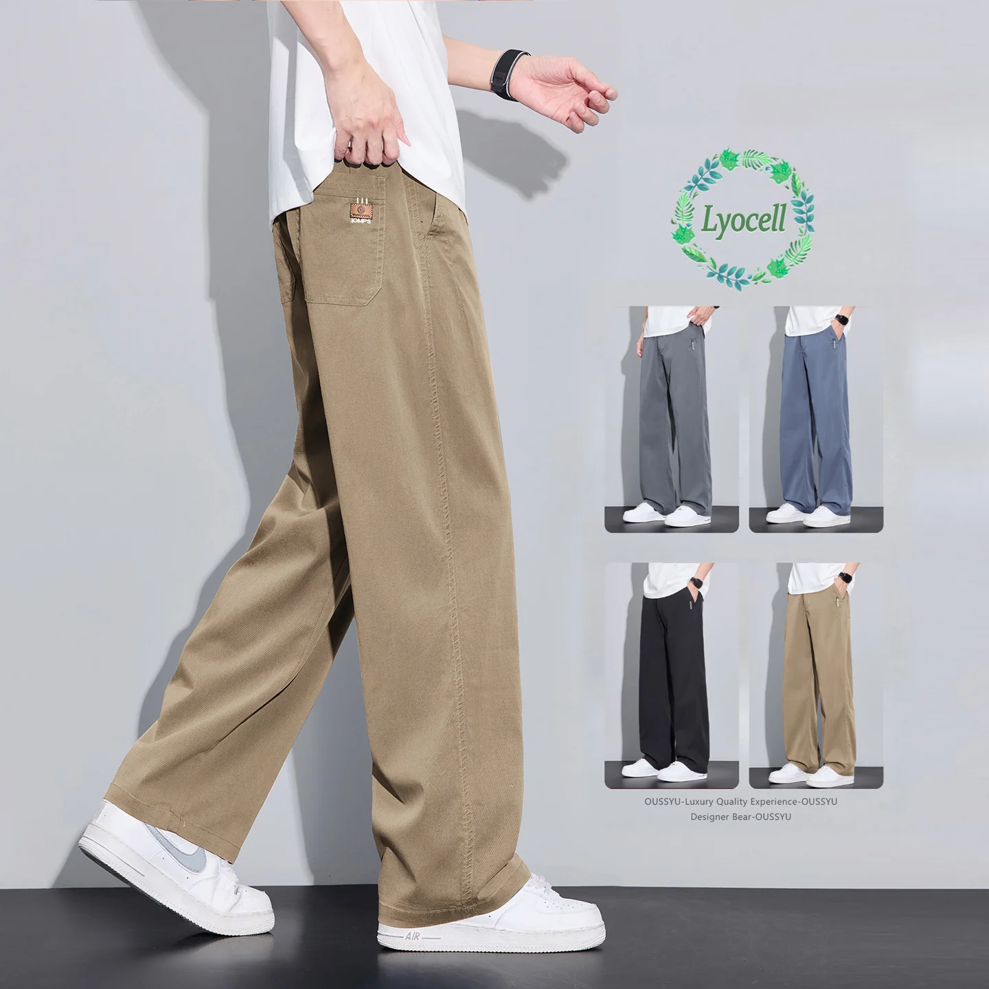Nouveau Pantalon Décontracté Homme Été 2026 en Tissu Lyocell Doux, Coupe Droite Ample, Idéal pour le Travail et les Affaires, Tailles 28-38
