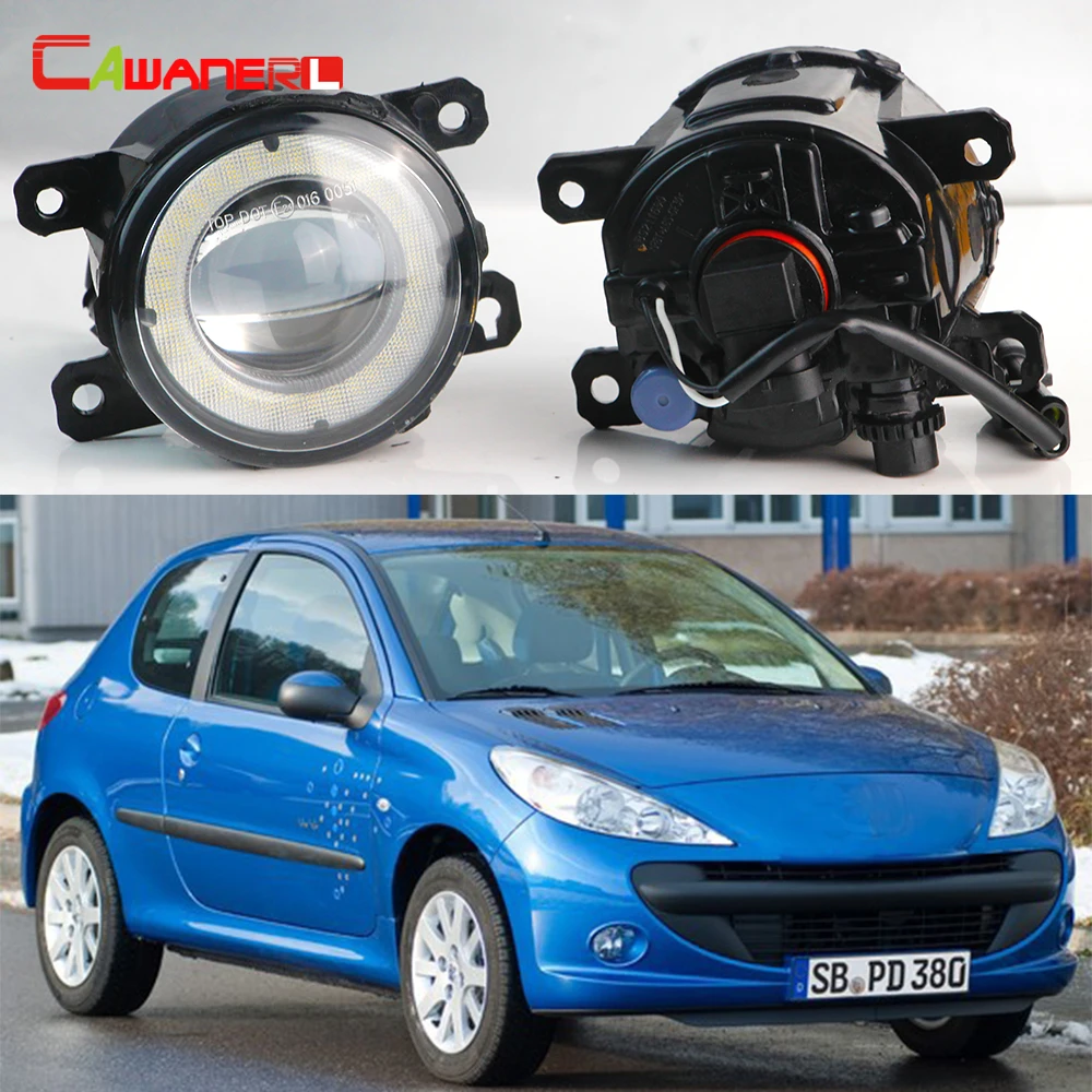 2 Pcs 30W Car Front LED Fog Light H11 Angel Eye Daytime Running Lamp DRL Accessories For Peugeot 206 206+ 2009 2010 2011 2012