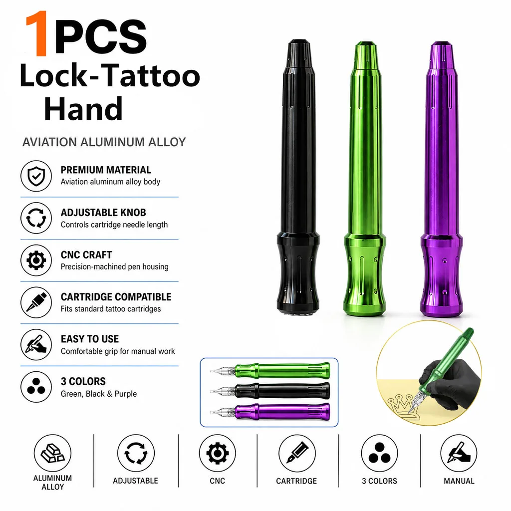 

Microblading Tool Black Round Flex Needle Lock-Tattoo Hand Poke Grip Tubes Tattoo Cartridge Needle Poke Tool
