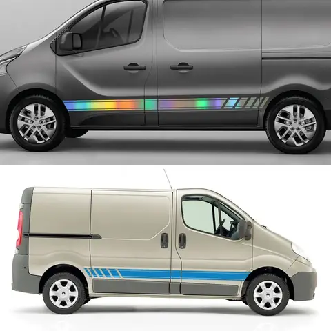 Car Door Stripes Stickers For Renault Trafic 3 2 Fiat Talento Nissan NV300 Vauxhall Vivaro Camper Van Vinyl Decals Accessories