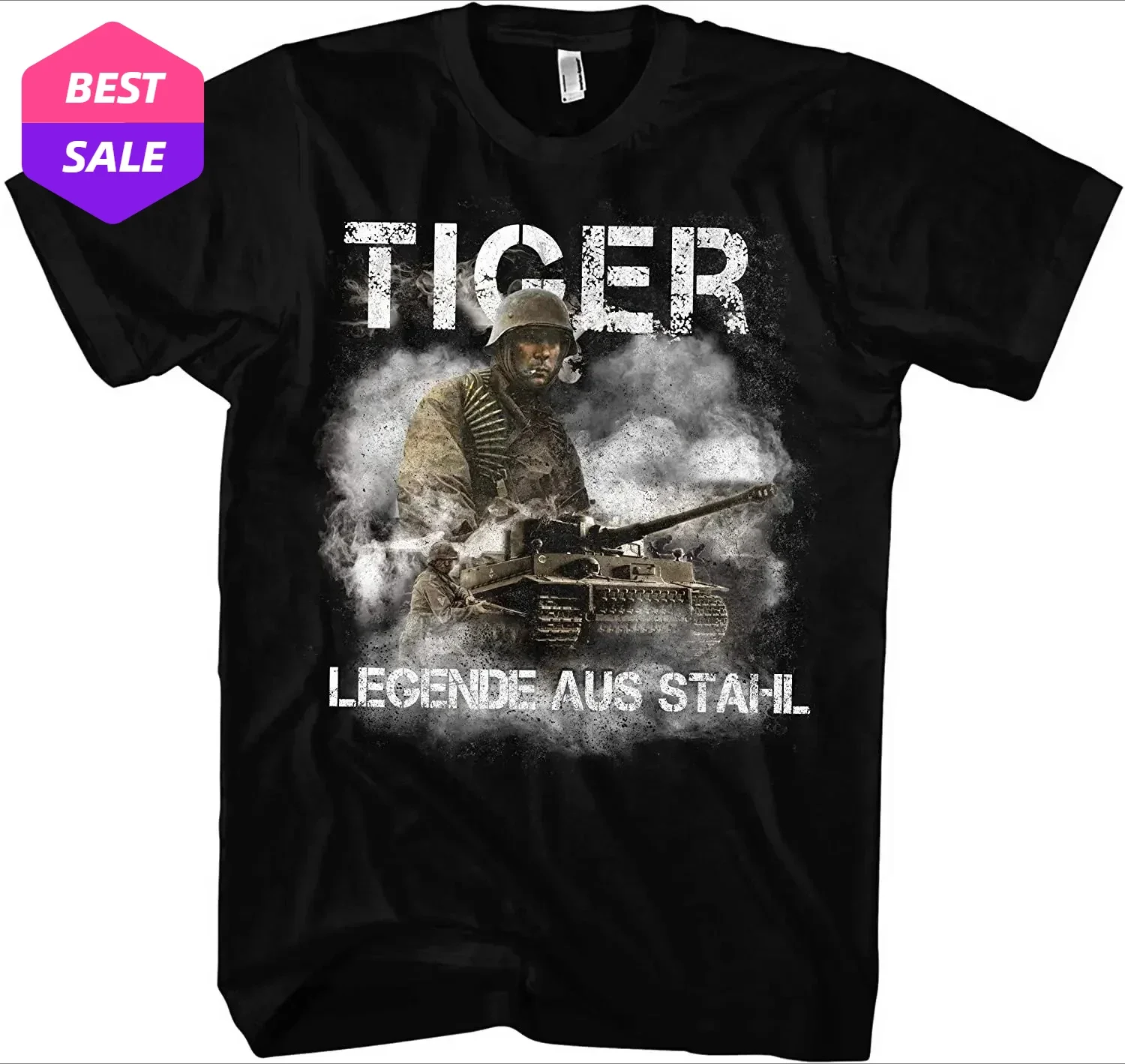 

Legend of Steel. Wehrmacht Panzer WWII German Tiger Tank T Shirt. Short Sleeve 100% Cotton Casual T-shirts Loose Top Size S-3XL