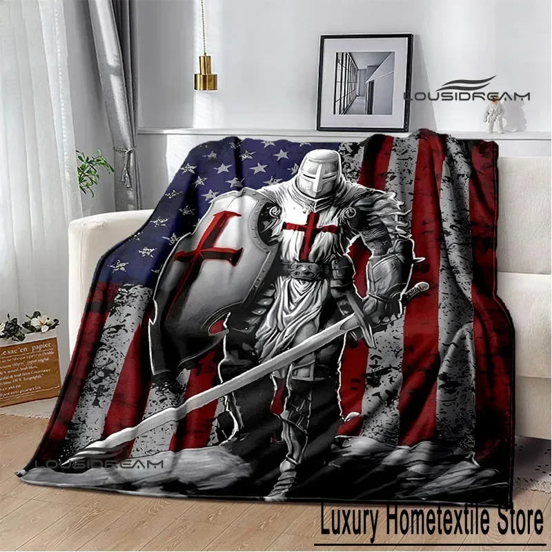 Crusade Cross Templars Knight Printed blanket Flange warm blanket bed linings Picnic blankets Home Travel Born Birthday Gift