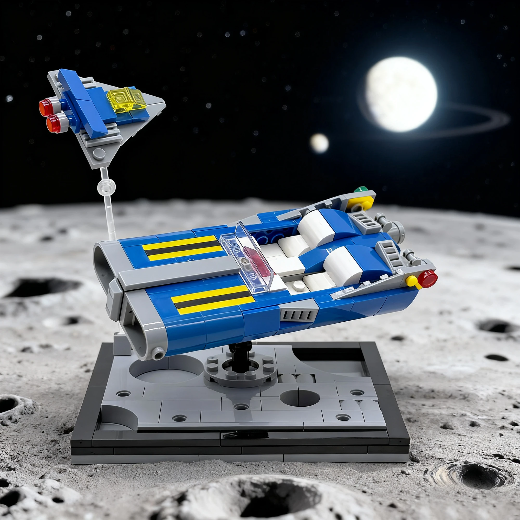 

Classic Moon Space Ship Spacecraft (Includes base bracket) Building Block Model Bricks Ideal for Aerospace Collection Toy Gifts