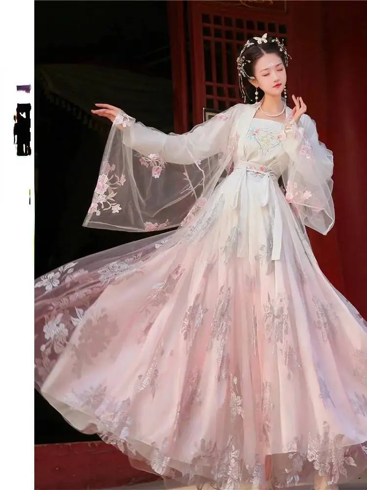 

Hanfu Chinese Traditional Clothing Fairy Princess Dress Tang Cosplay Dynasty Folk Dance Costume Pink Sky Blue Fashion Sweet