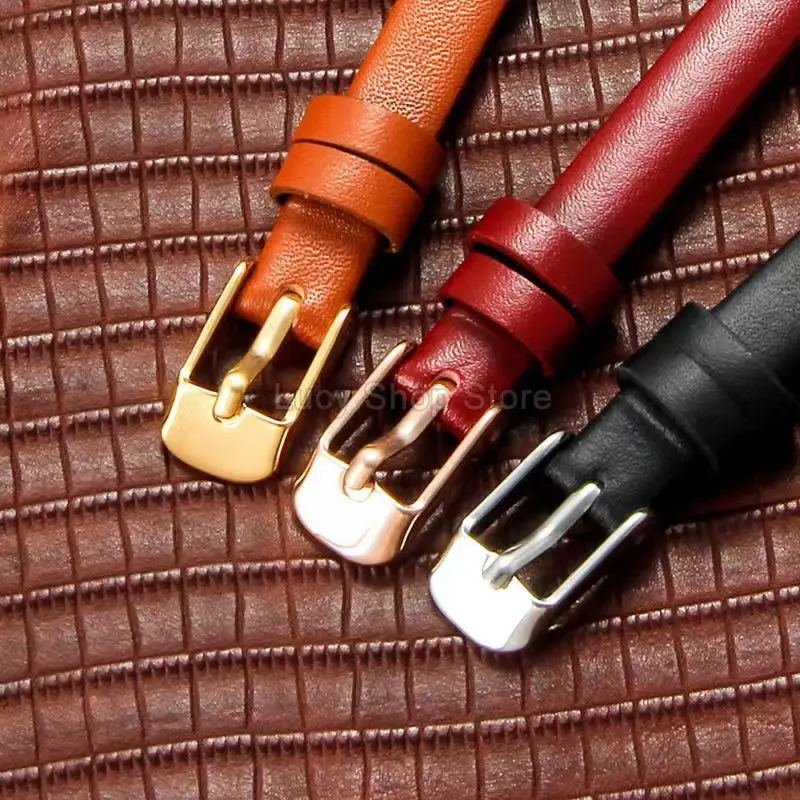 Genuine Leather 8mm Watchbands for Fossil Soft Es3077es2830es3262es3060 with Stand Base Women Multicolor with Tool Watch Strap