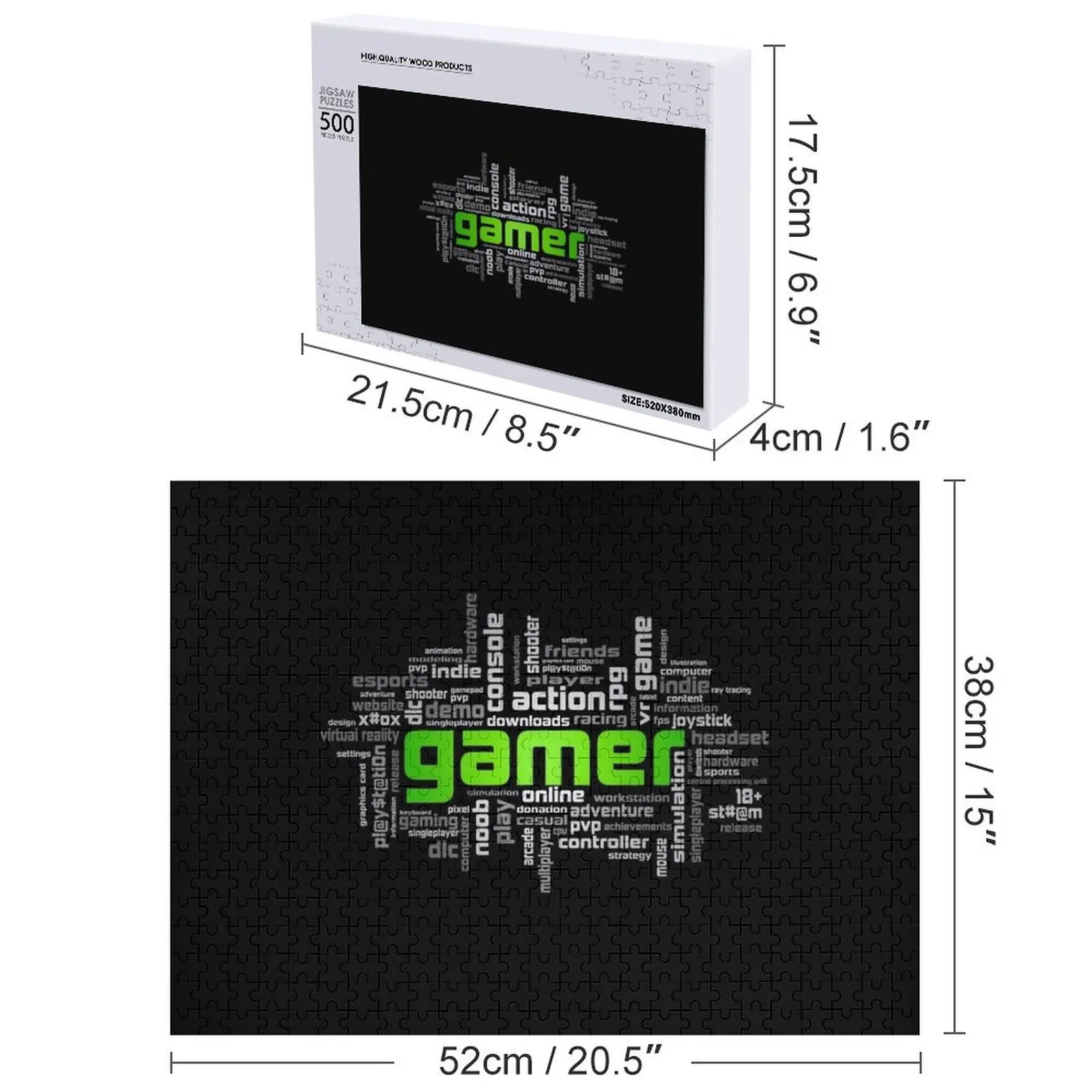 Thème Gamer XBVersion Puzzle Nom personnalisé Jouet enfant avec photo Puzzle