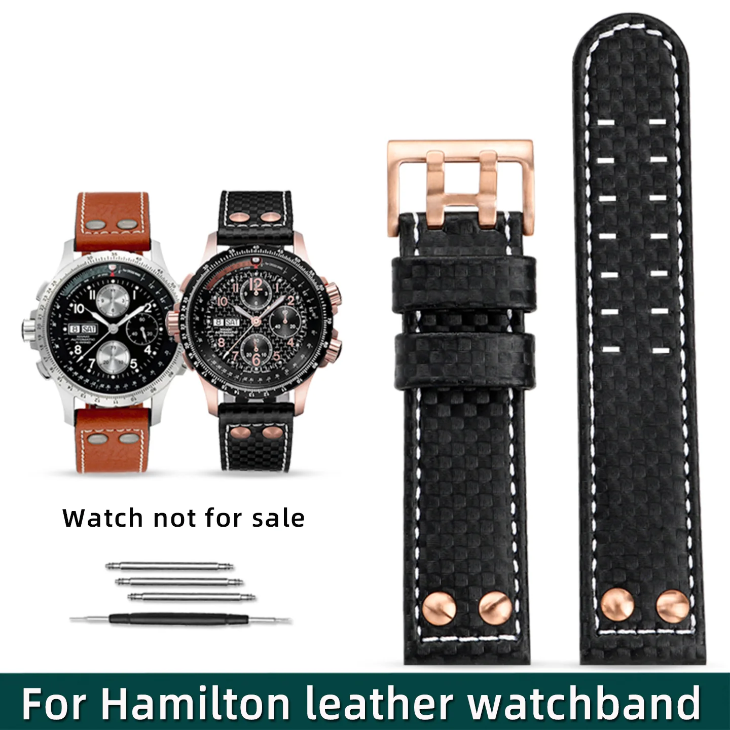 

Часы Hamilton Khaki Aviation Beyond Wind Speed с браслетом из углеродного волокна, мужской кожаный ремешок для часов 20 мм 22 мм