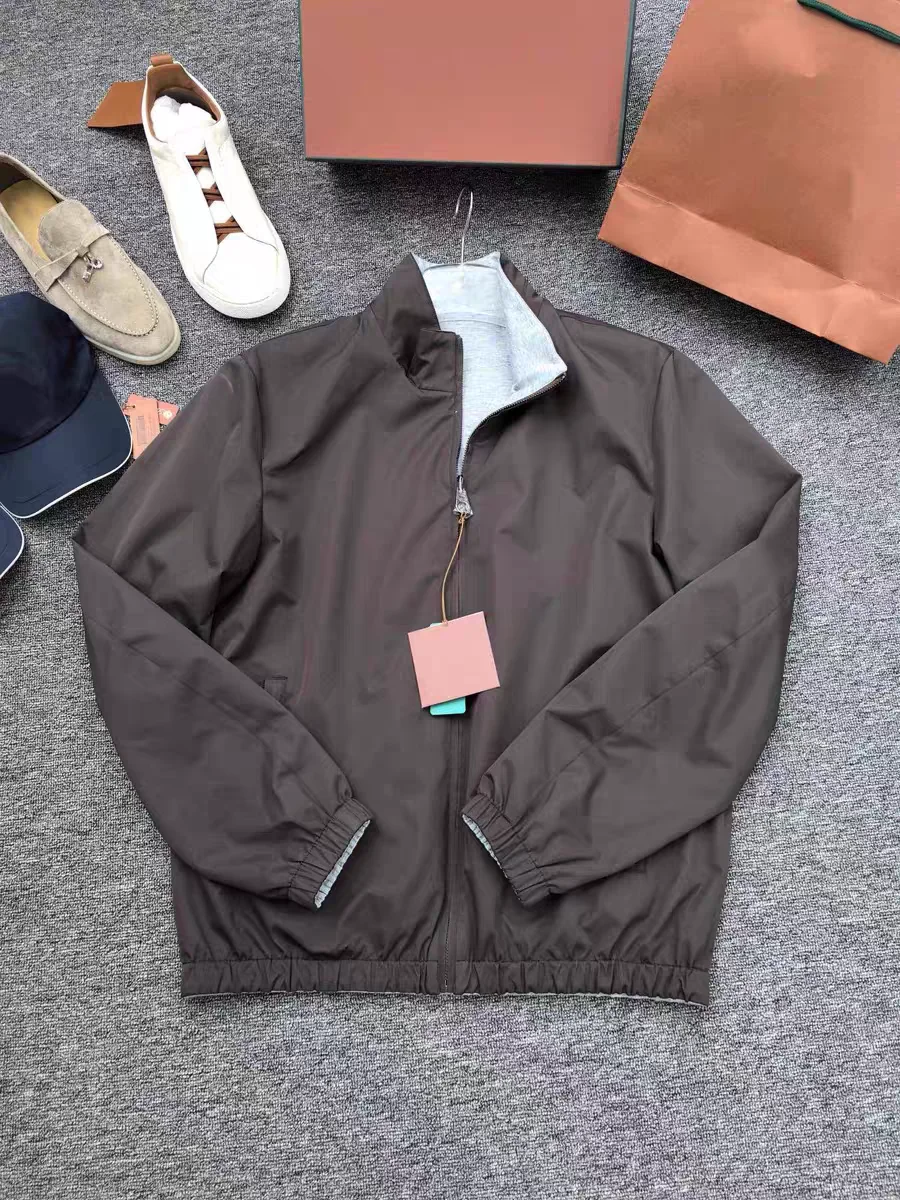 

LP Italian double-sided stand-up collar wool-blend casual jacket