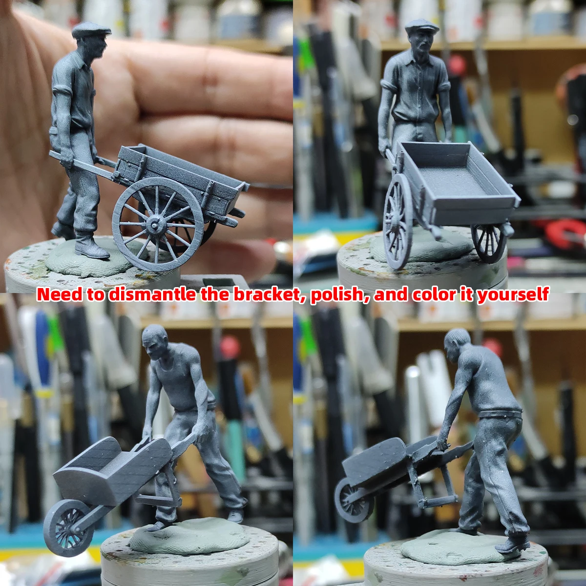Maßstabsgetreue Miniatur-Modellbausätze Figuren Diorama Migrantenarbeiter Zivilisten Allmähliche Menschen Figurenset 1/35 1/43 1/48 1/64 1/72 1/87 Ho Z – Detail 5