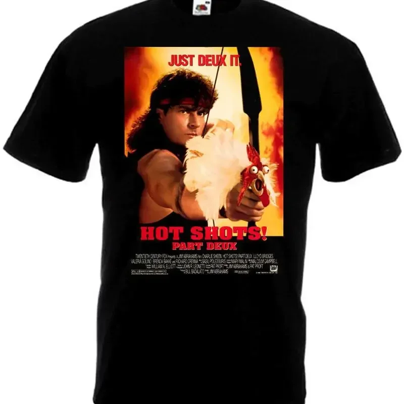 HOT SHOTS 2 ver 2 Movie Poster T shirt Black all sizes